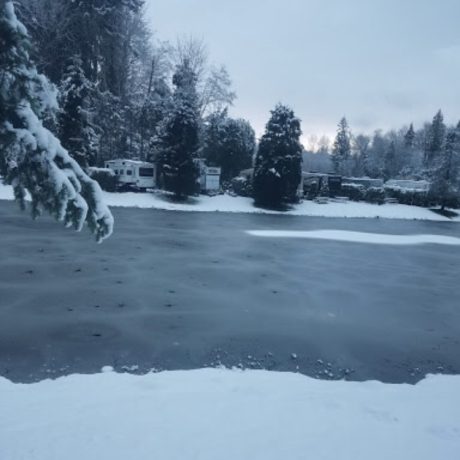 Snowing at Lake Pleasant RV Park